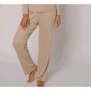 Berkshire Homewear Size 2X Beige Solid Ribbed Lounge Pant A677430 NWOT